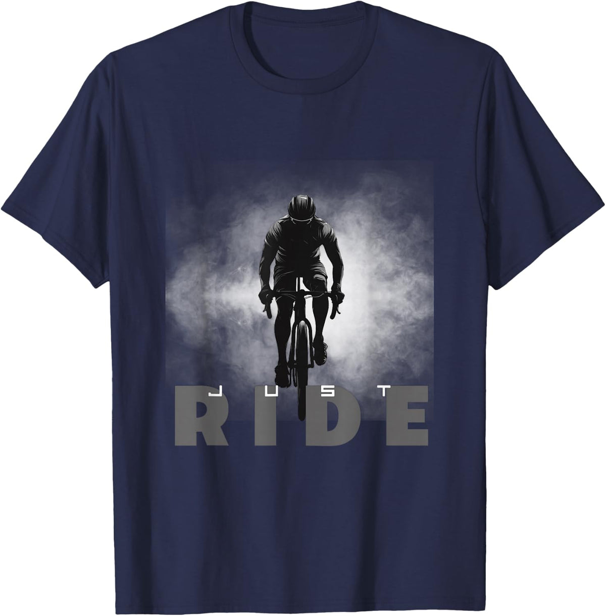 Just Ride Road Biking Bicycle Cycling T-Shirt - Navy Blue