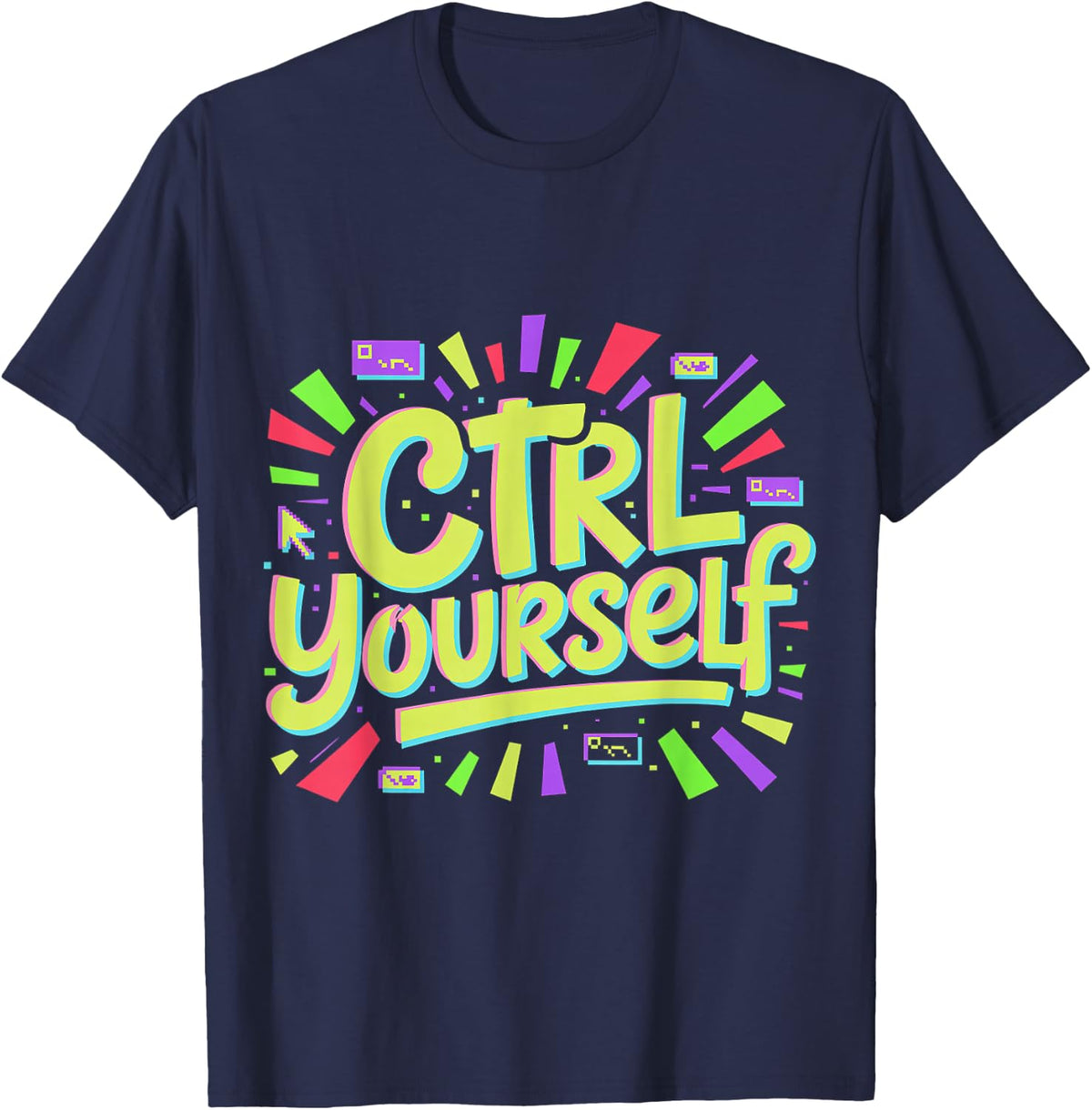Ctrl Yourself Coding Programmer Keyboard Jokes - T-Shirt - Navy Blue