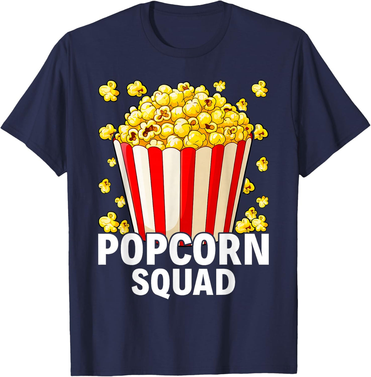 Popcorn Squad Movie Theater Lover Theatre Nerd T-Shirt - Navy Blue