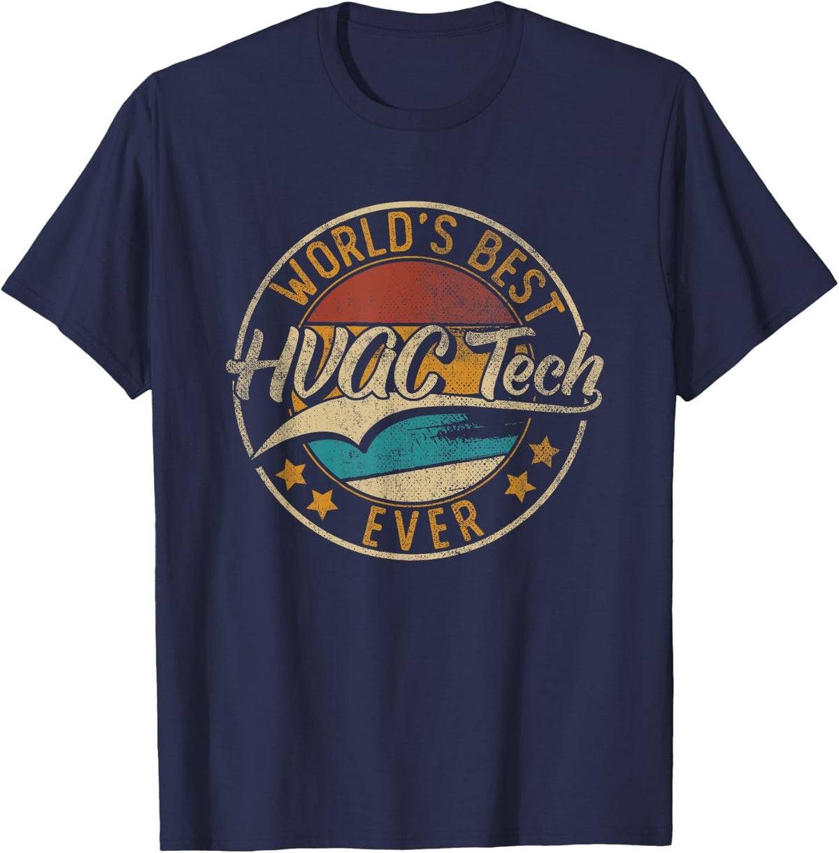Worlds Best HVAC Tech |HVAC Technician T-Shirt - Navy Blue