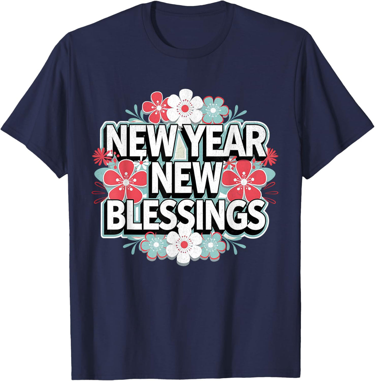 New Year New Blessings Christian Gift Women T-Shirt - Navy Blue