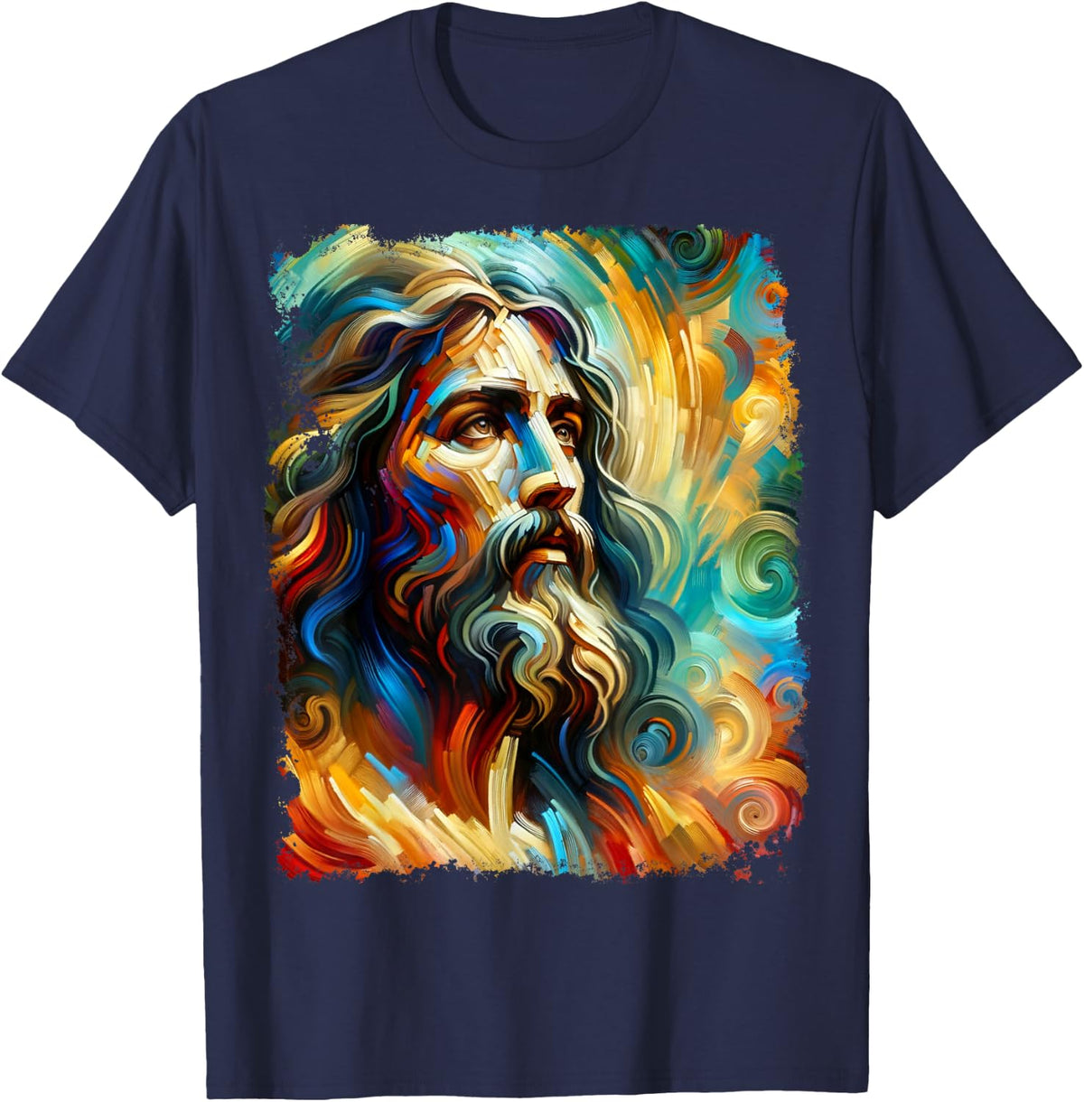 Jesus Christ Pop Art T-Shirt - Navy Blue