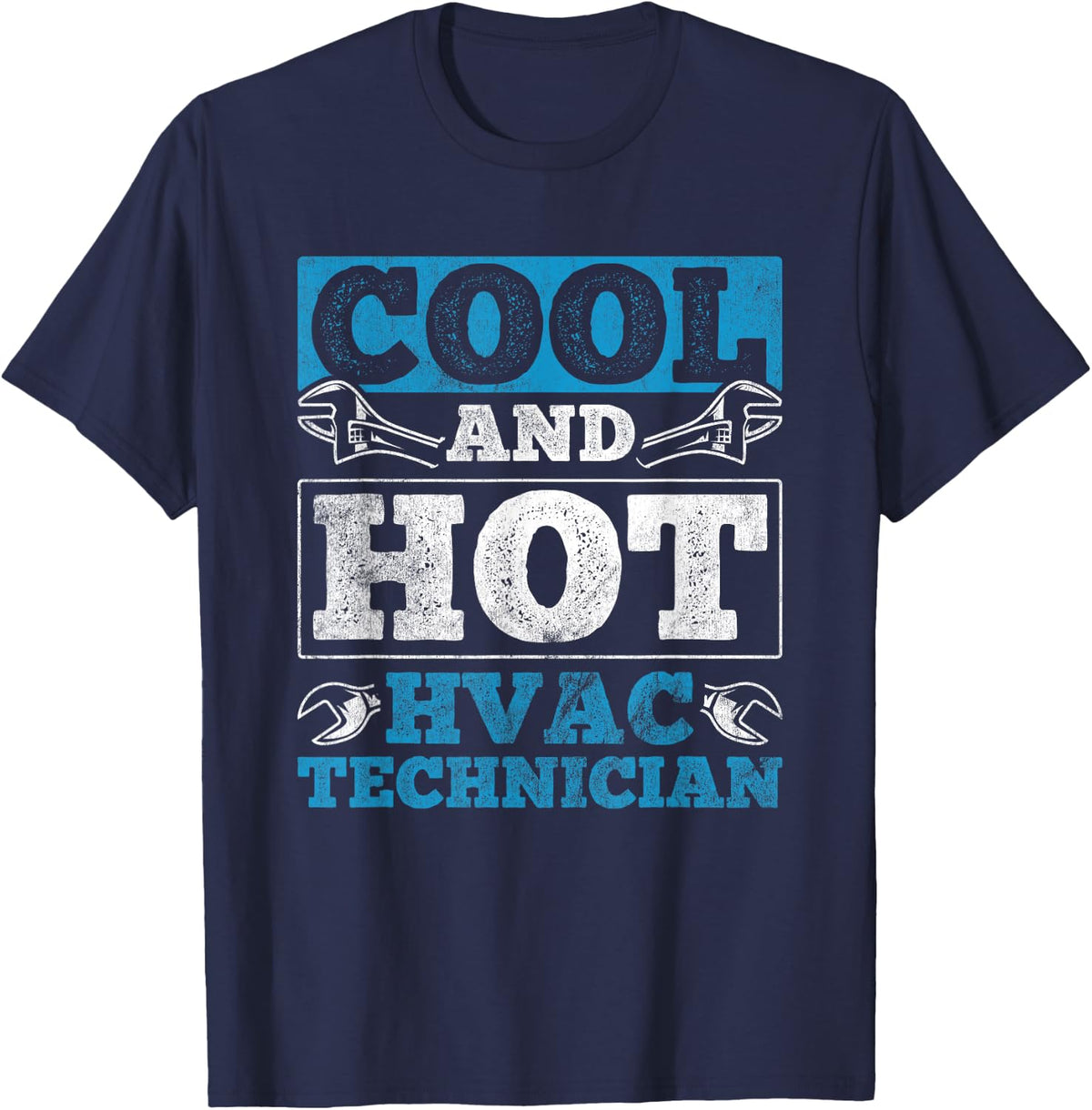 Repairman HVAC Tech Cool Hot Technician HVAC T-Shirt - Navy Blue