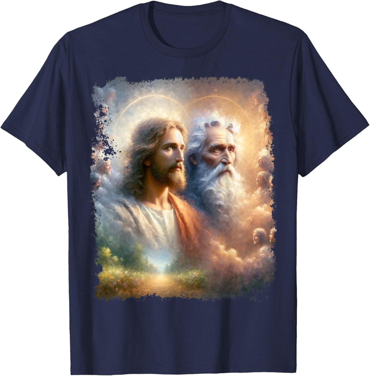 God and Jesus Christ T-Shirt - Navy Blue