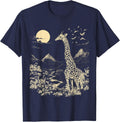 Vintage Giraffe Lover T-Shirt - Navy Blue