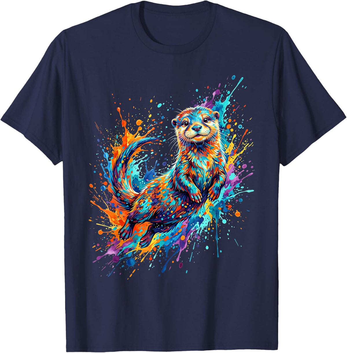Otter Splash T-Shirt - Navy Blue