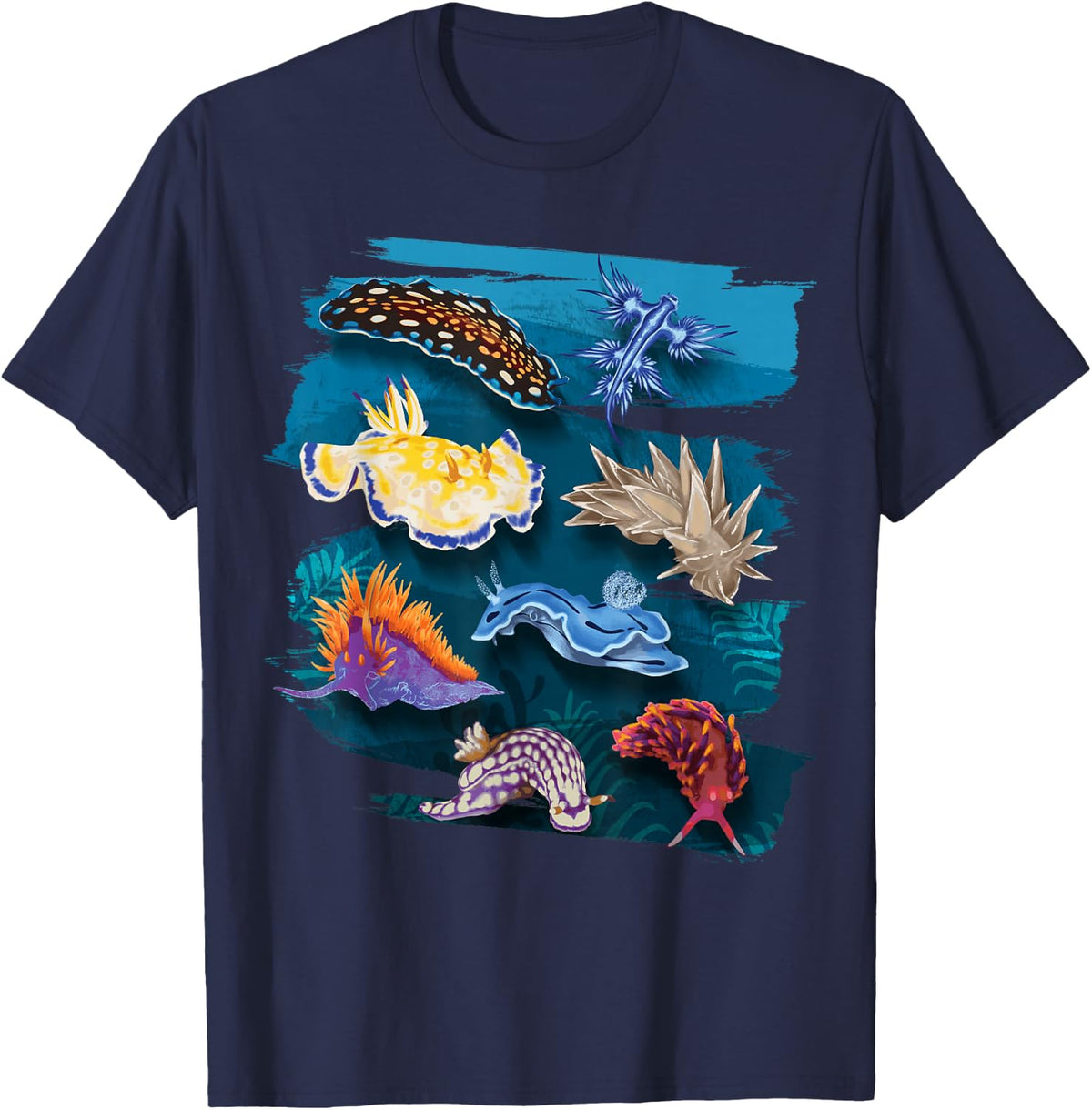 Nudibranch Oceanography Sea Slug Biologist Aquarists T-Shirt - Navy Blue