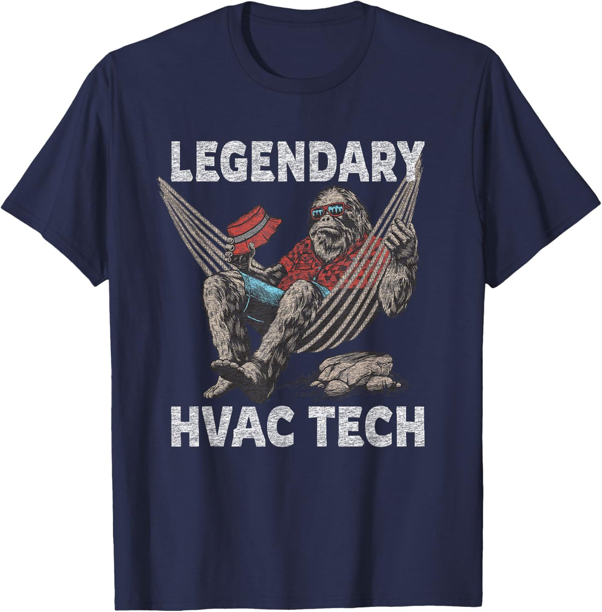 Funny HVAC Tech Technician Legendary Saying T-Shirt Tee for Men Women - Navy Blue