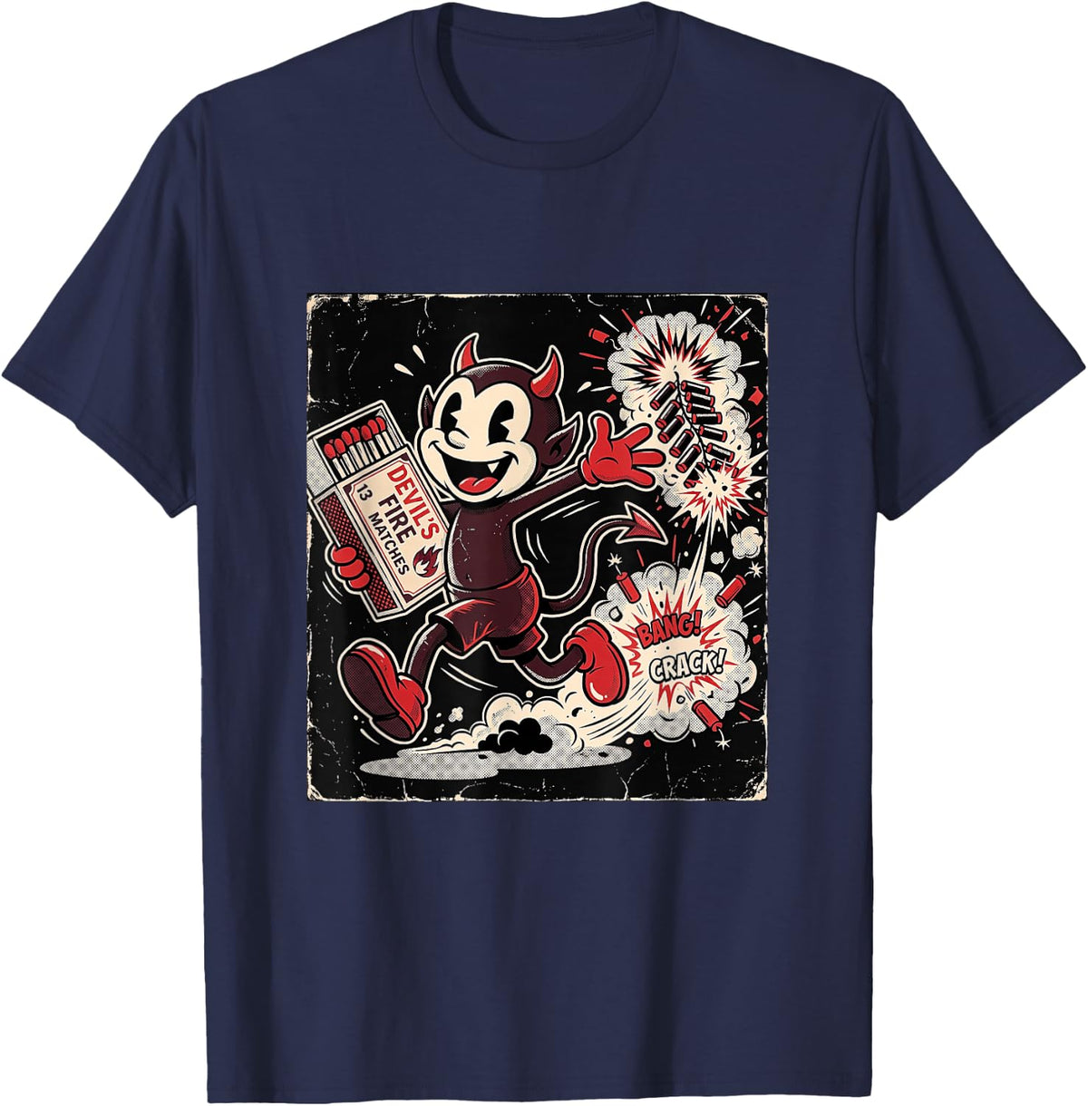 Oldschool Fireworks Pyrotechnics T-Shirt - Navy Blue