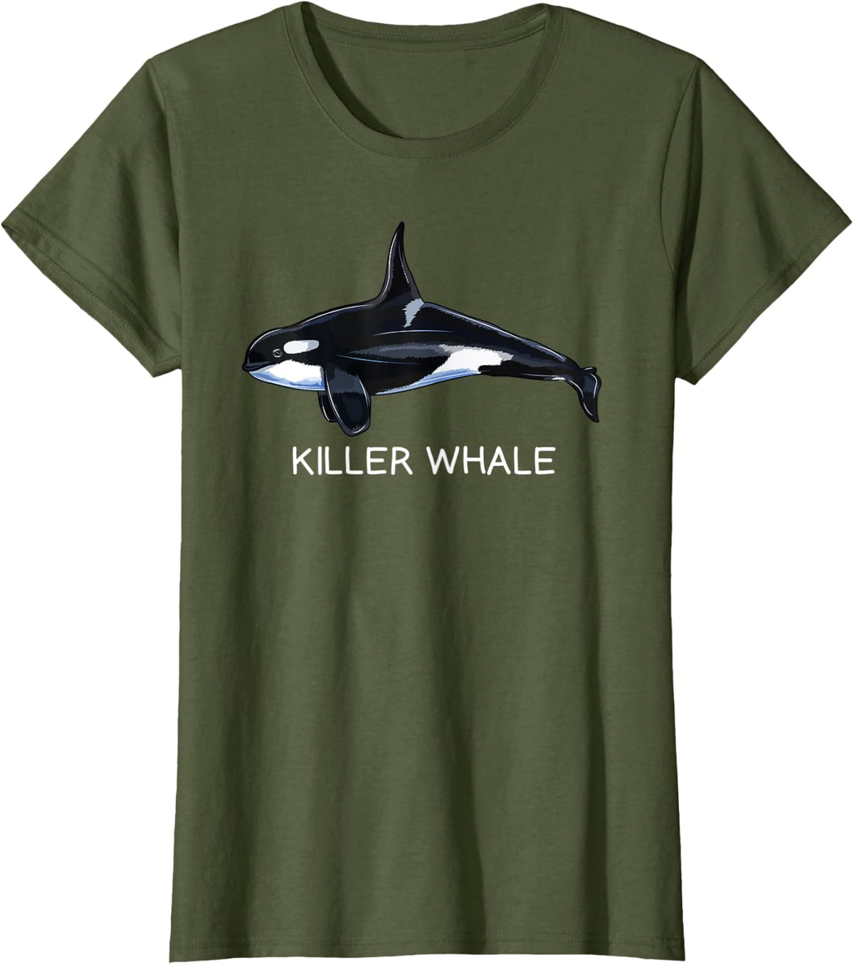 Orca Killer Whale Lover T-Shirt - Olive Green