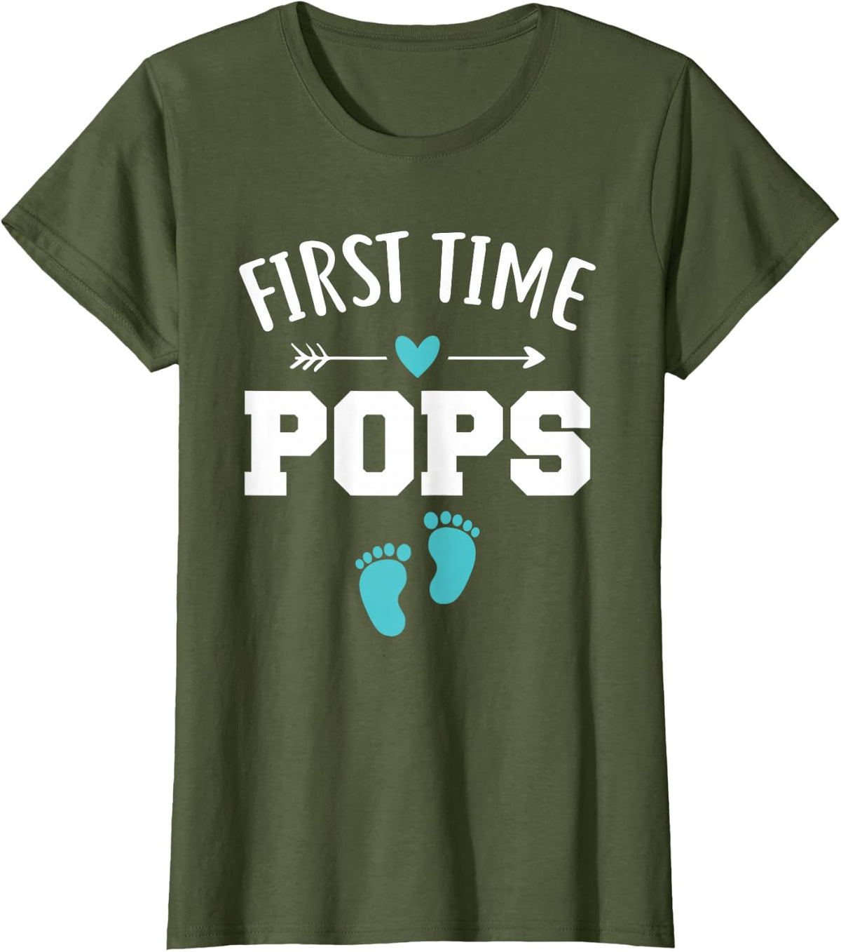 Mens First Time Pops Soon To Be Pops Father's Day T-Shirt - Olive Green