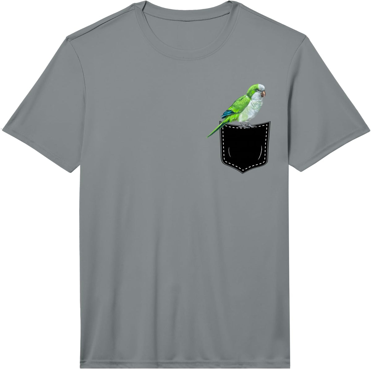 Quaker Parrot in a Pocket Funny Quaker Parrot Lover Cute Performance T-Shirt - Slate Grey