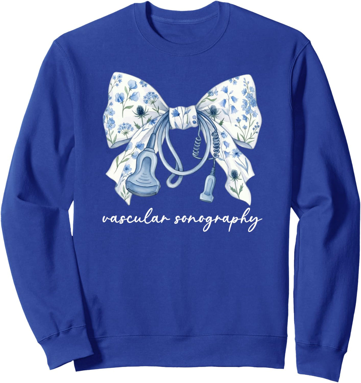 Vascular Sonography Coquette Vascular Sonographer Sweatshirt - Adult Unisex Royal Blue