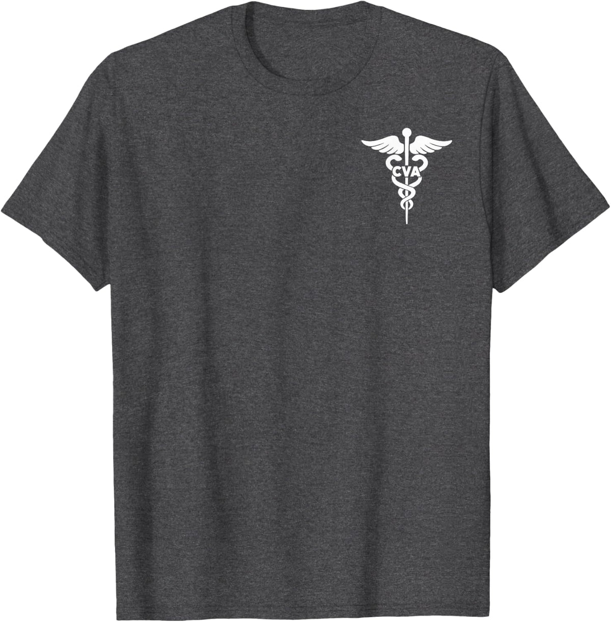 Certified Veterinary Assistant CVA Caduceus Professional T-Shirt - Dark Heather Grey
