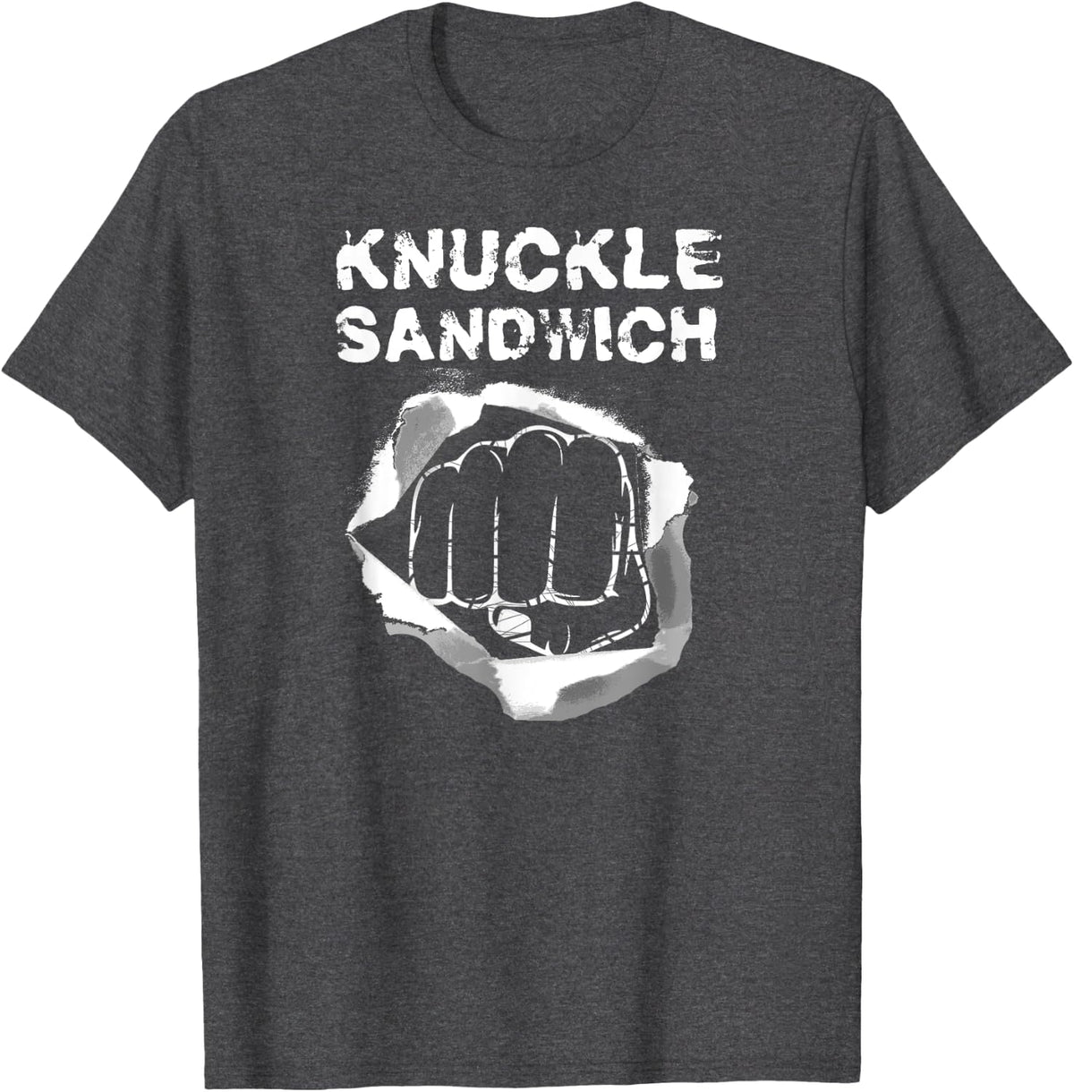 Boxing Fist Punch Knuckle Sandwich T-Shirt Boxer Fighter - Dark Heather Grey