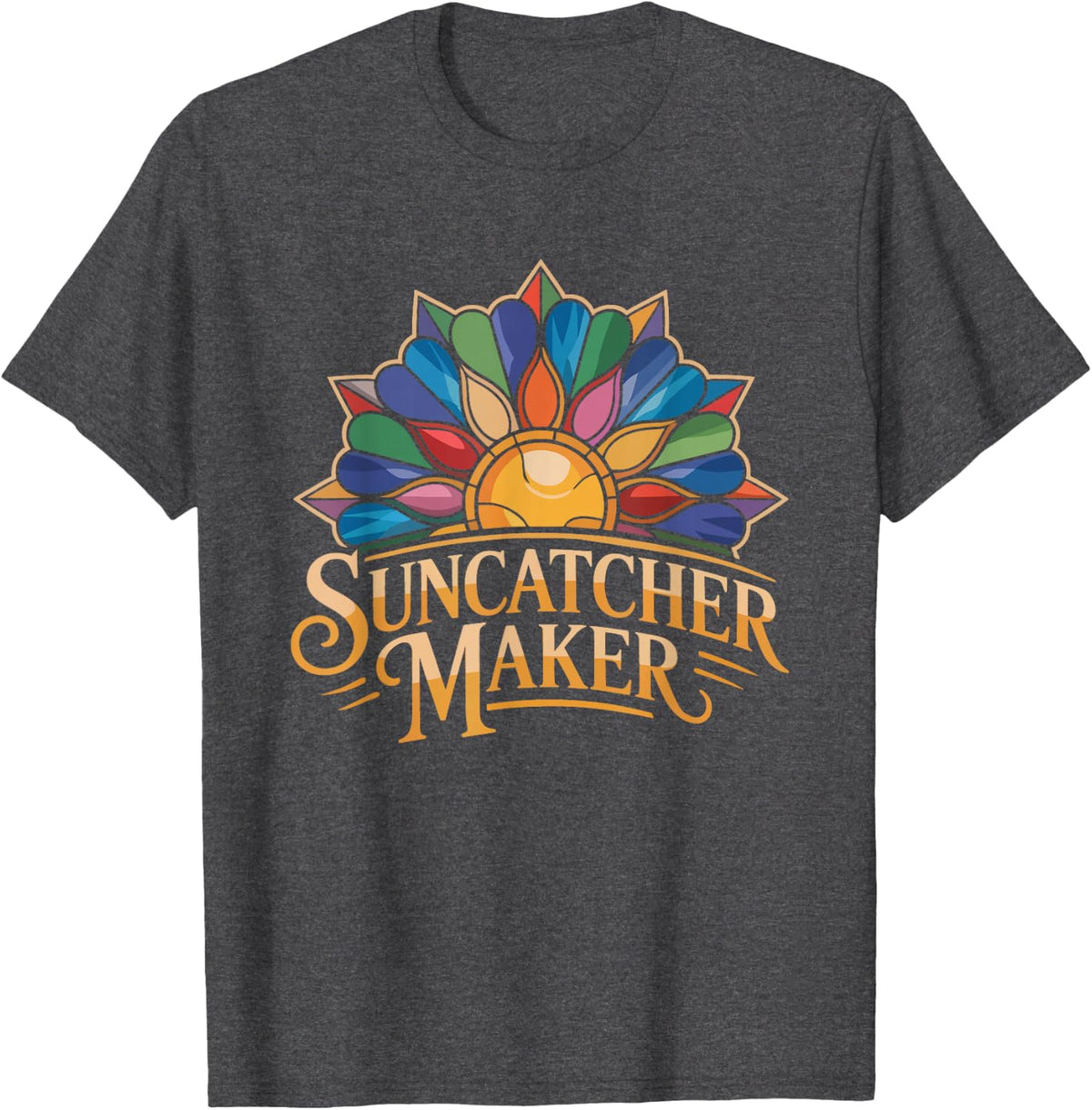 Stained Glass Suncatcher Maker Handmade Sun Rainbow Light T-Shirt - Dark Heather Grey