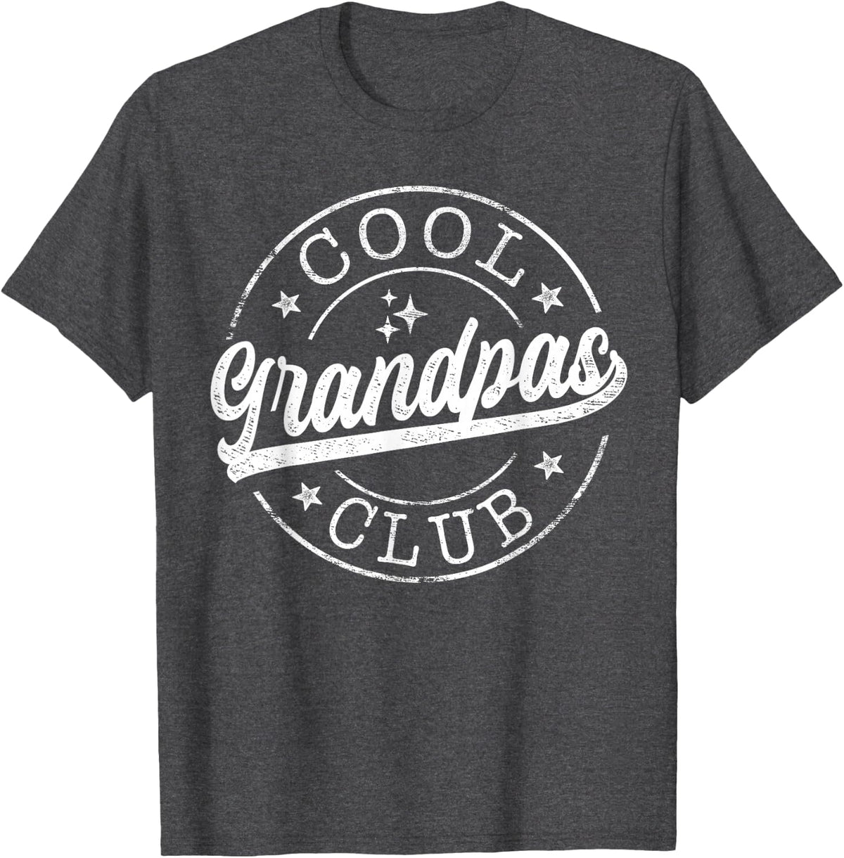 Cool Grandpas Club Emblem Design Father's Day Best Grandpa T-Shirt - Dark Heather Grey