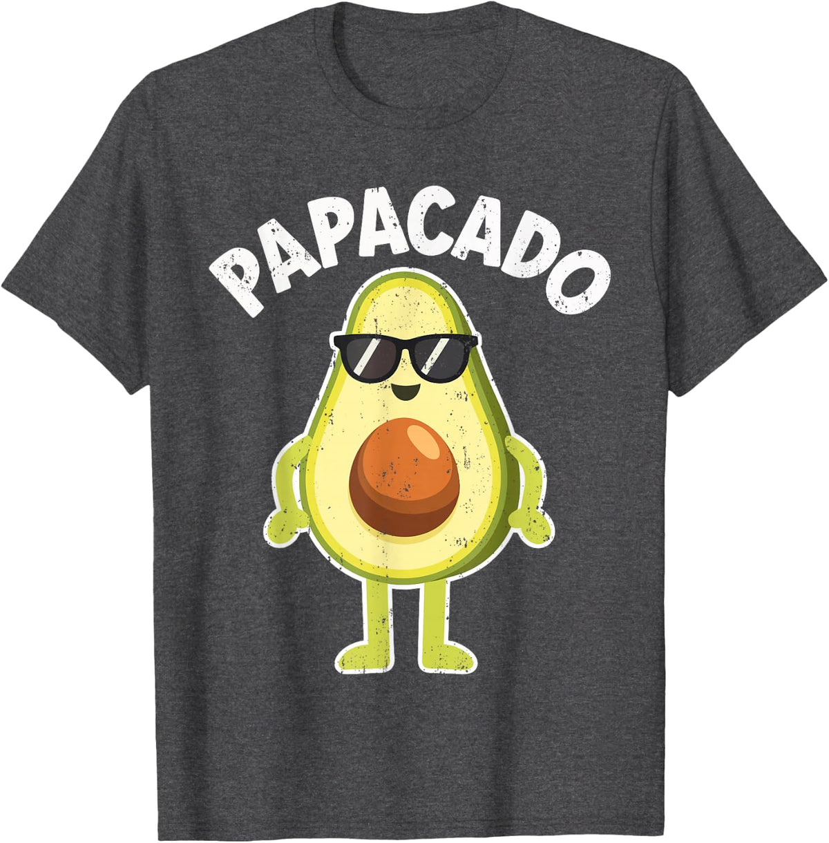 Papacado Shirt Men Avocado Future Dad Pregnancy Announcement T-Shirt - Dark Heather Grey