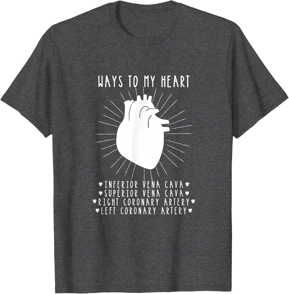 Funny Cardiologist T-Shirt Gift for Medical Student Heart Anatomy Tee - Dark Heather Grey