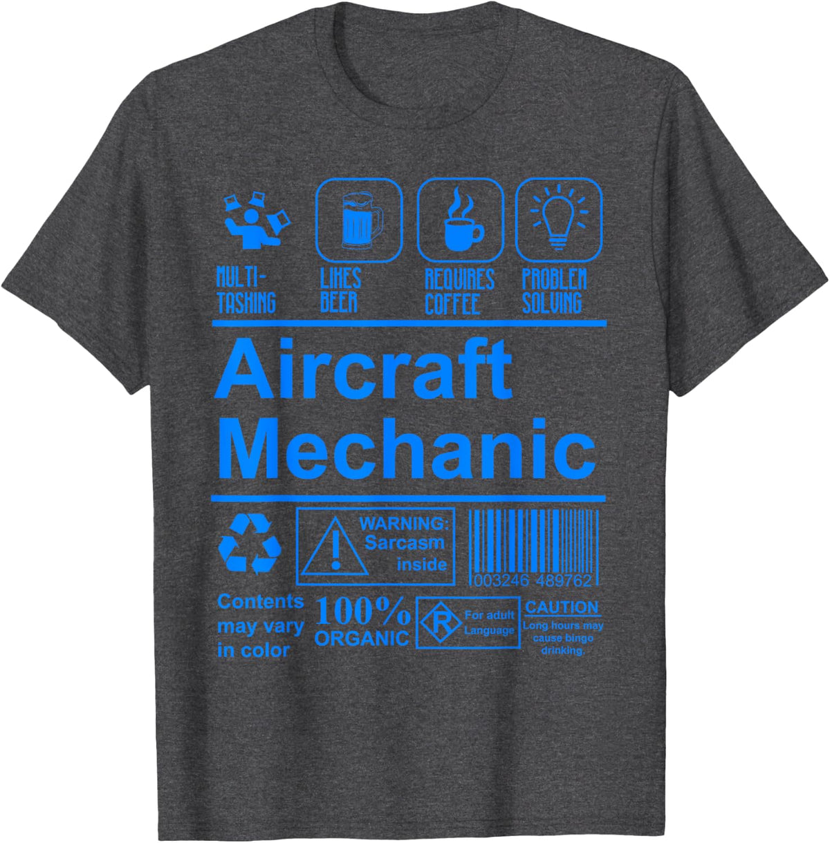 Aircraft Mechanic Shirt | Cute Aircraft Work Wear Tee Gift - Dark Heather Grey