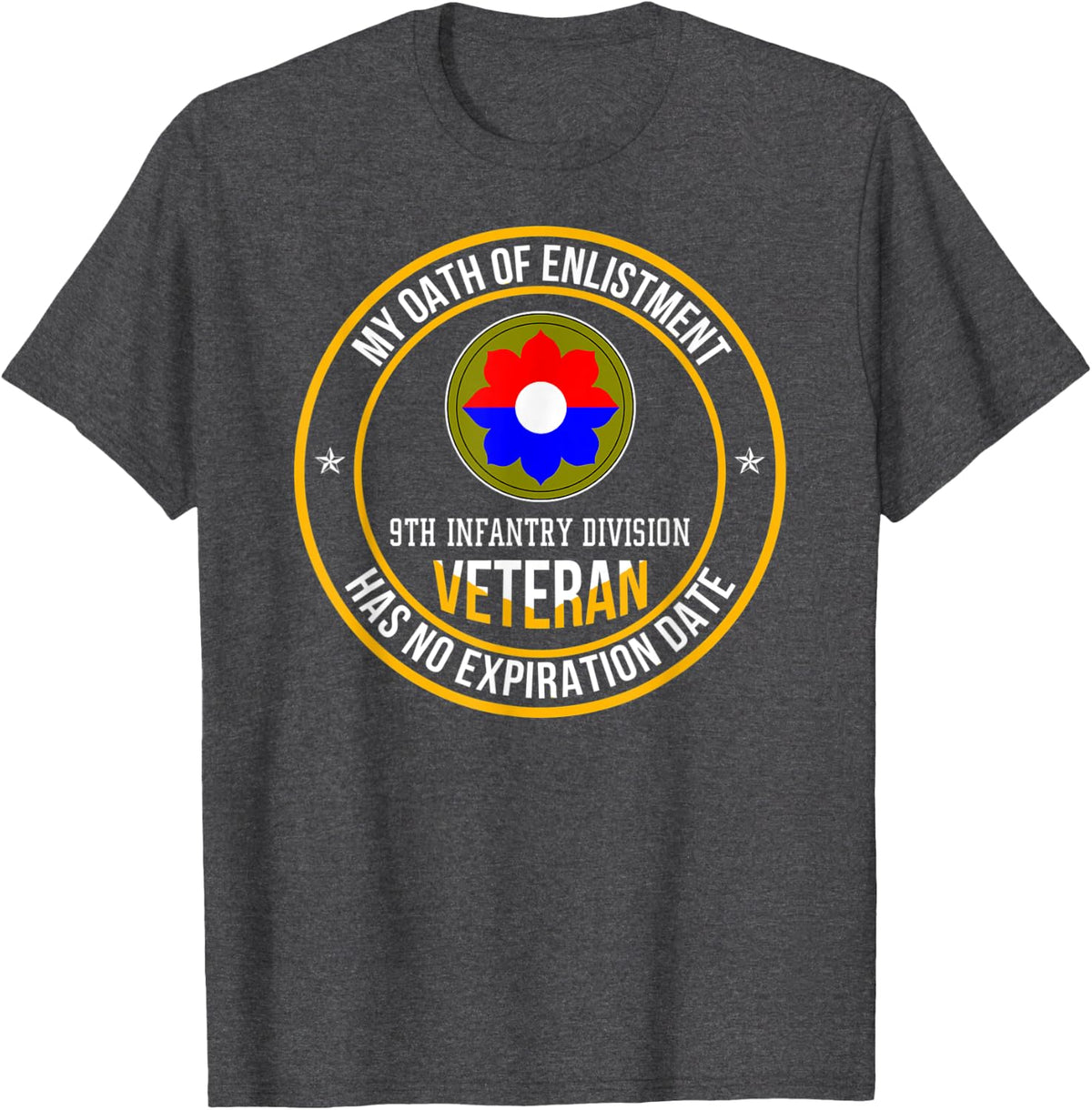 9th Infantry Division Veteran My Oath Of Enlistment Xmas T-Shirt - Dark Heather Grey