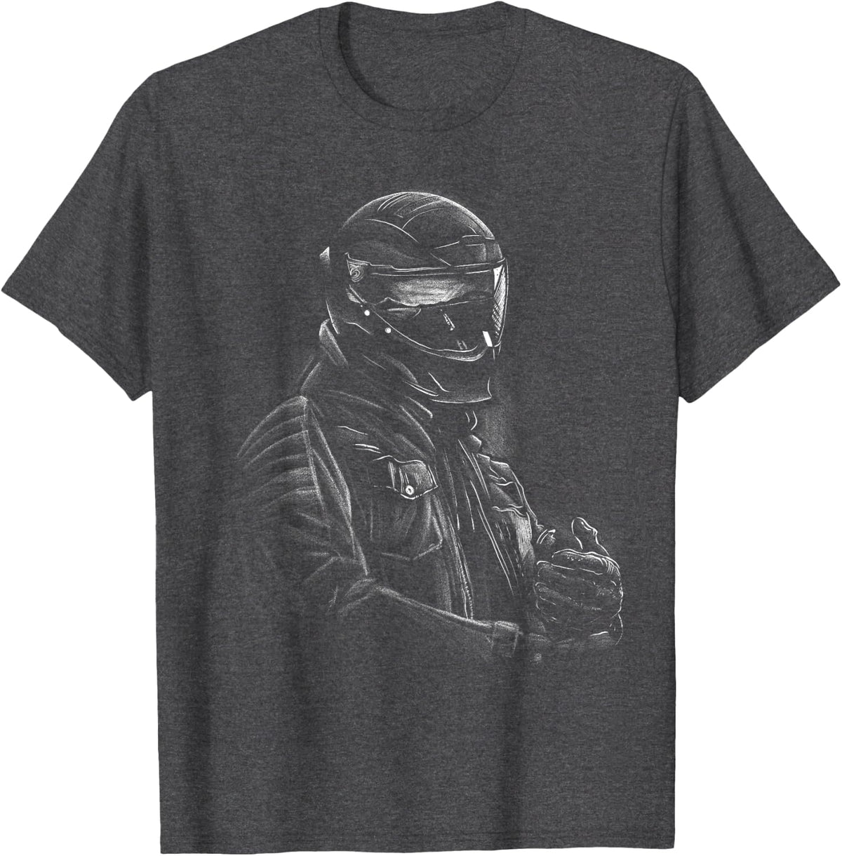 Biker Silhouette Without Text. T-Shirt - Dark Heather Grey