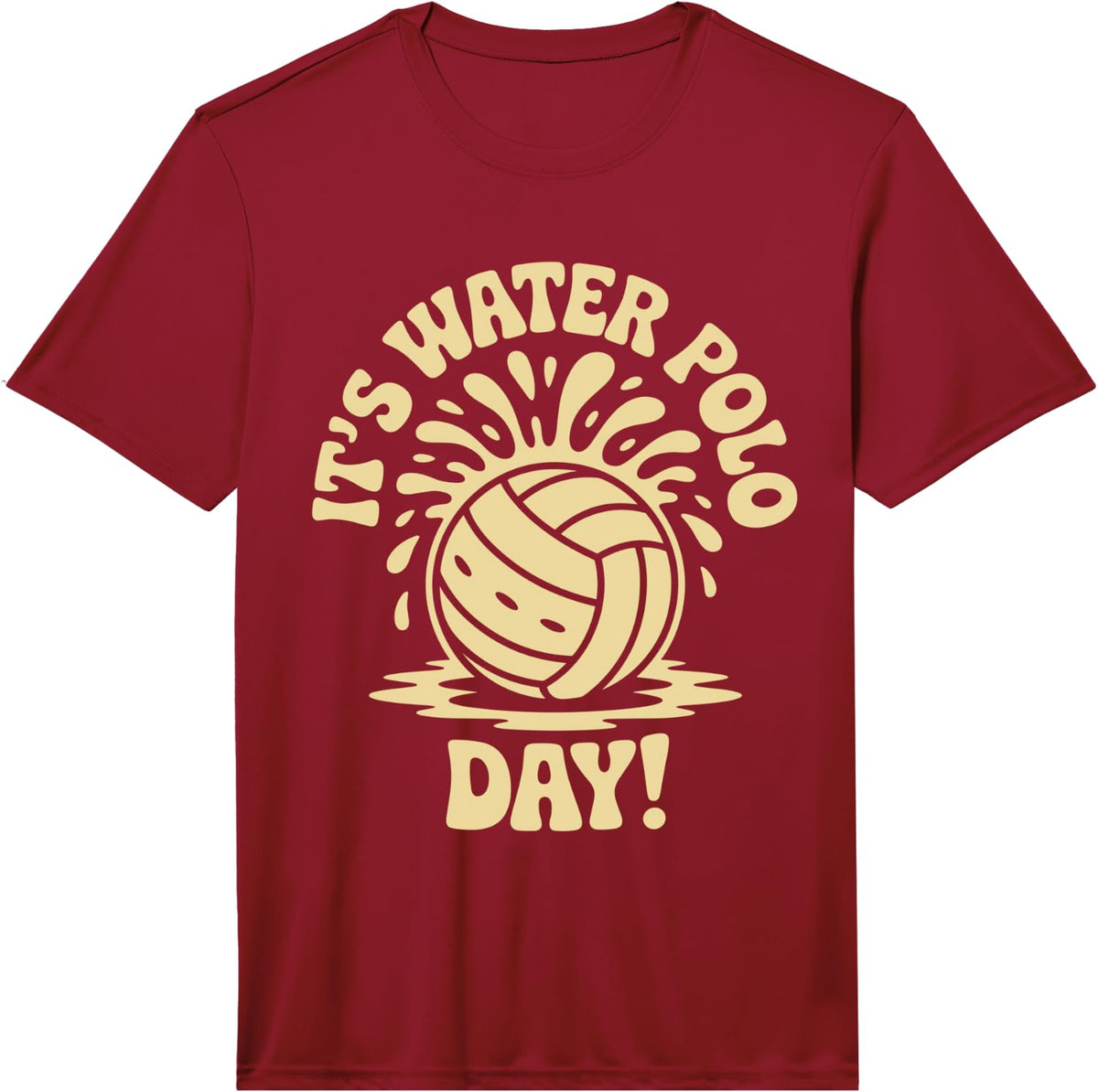 Mens It’s Water Polo Day Aquatic Sport Swimming Team Polo Player Performance T-Shirt - Red