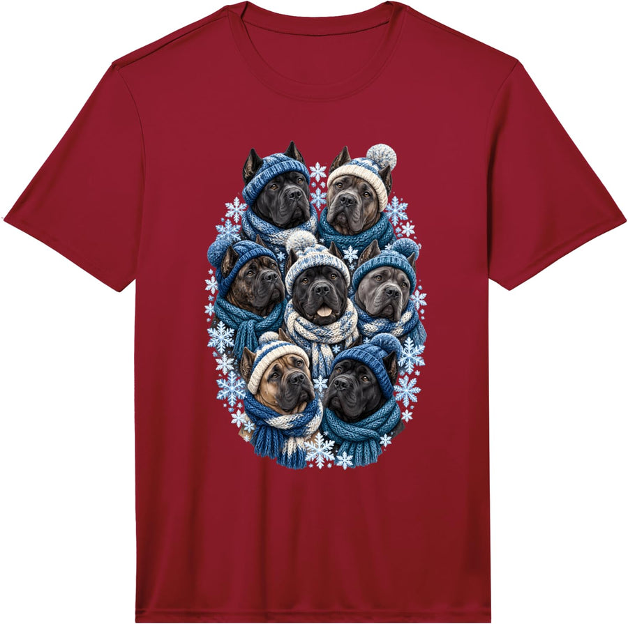 Cane Corso Winter Dog Mom Dad Gift Snowflake Mastiff Performance T-Shirt - Red