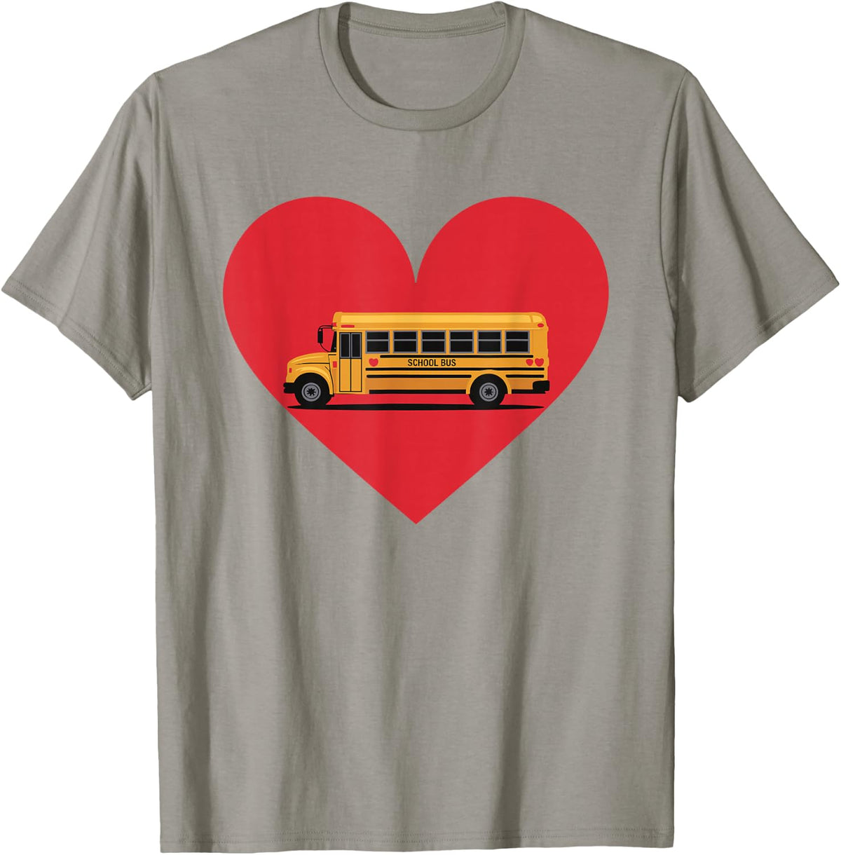 School Bus Heart, Bus Driver Appreciation T-Shirt - Slate Grey