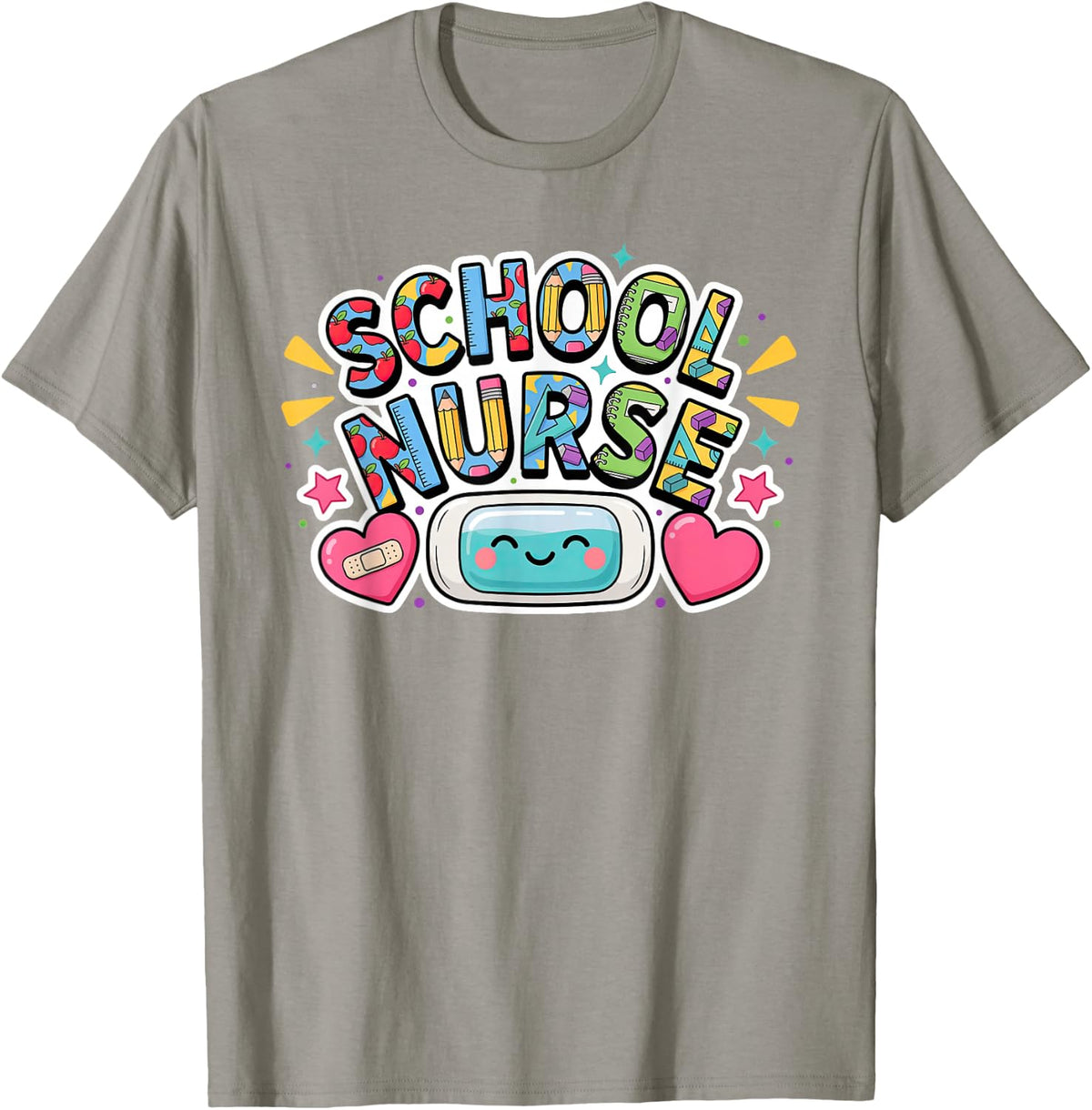School Nurse Health Infirmary Nurses T-Shirt - Slate Grey