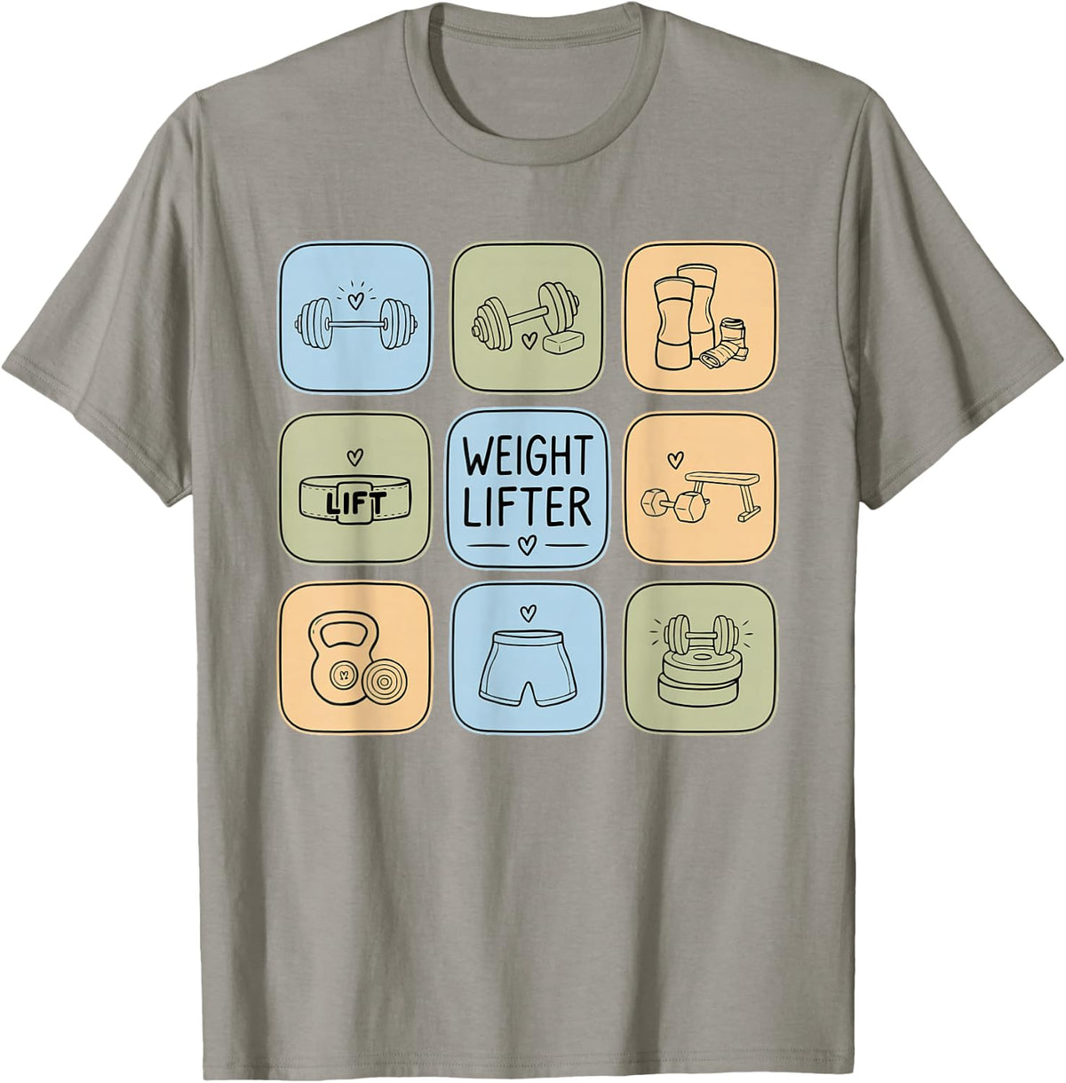 Weight Training Weightlifting Strength Resistance Athlete T-Shirt - Slate Grey