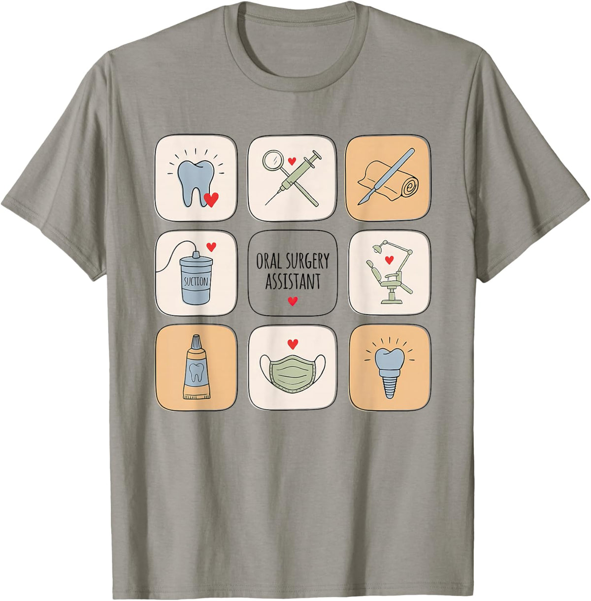 Oral Surgery Assistant OMS Surgical Dental Nurse T-Shirt - Slate Grey