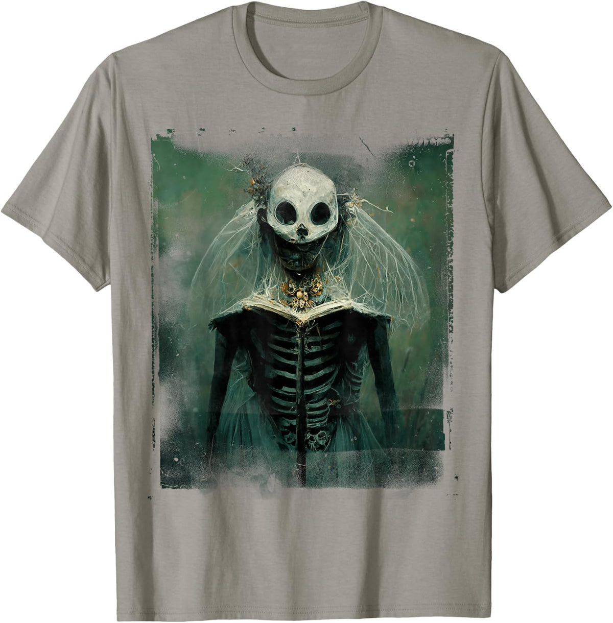 Dark Art Aesthetic Grunge Fairy Gothic Horror T-Shirt - Slate Grey