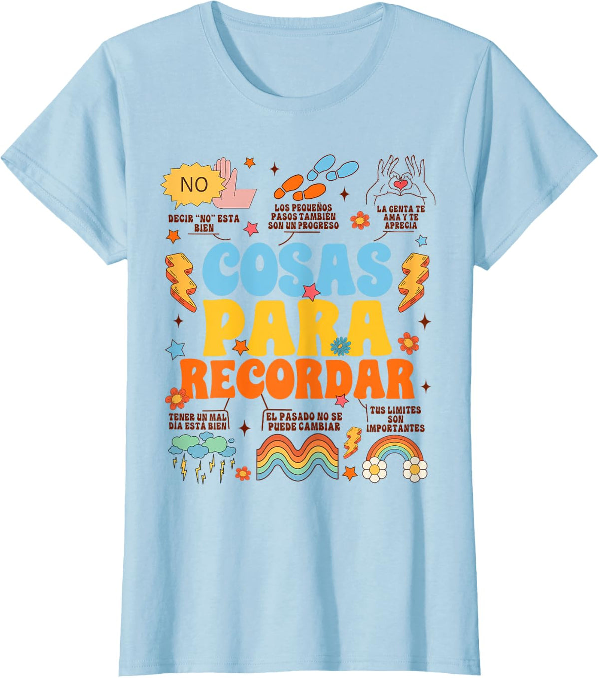 Mental Health Counselor Anxiety Spanish Cosas Para Recordar T-Shirt - Baby Blue