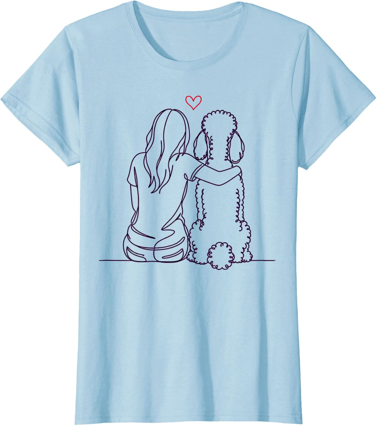 Standard Poodle Hug T-Shirt - Baby Blue