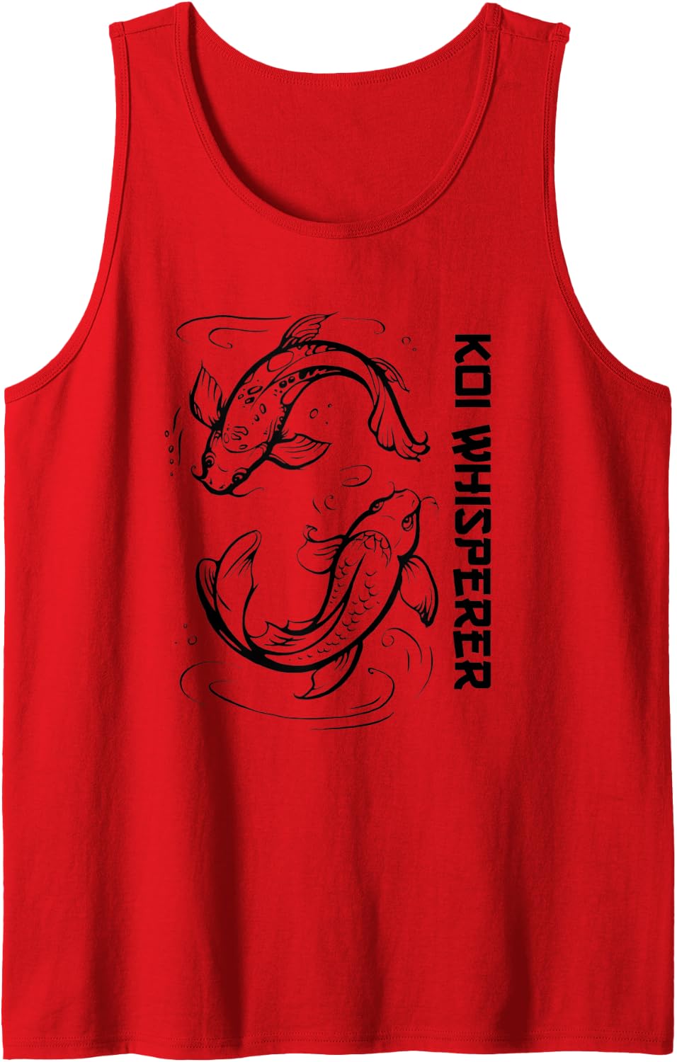 Japanese Koi Fish Carp Graphic Design - Koi Whisperer Gift Tank Top - Red