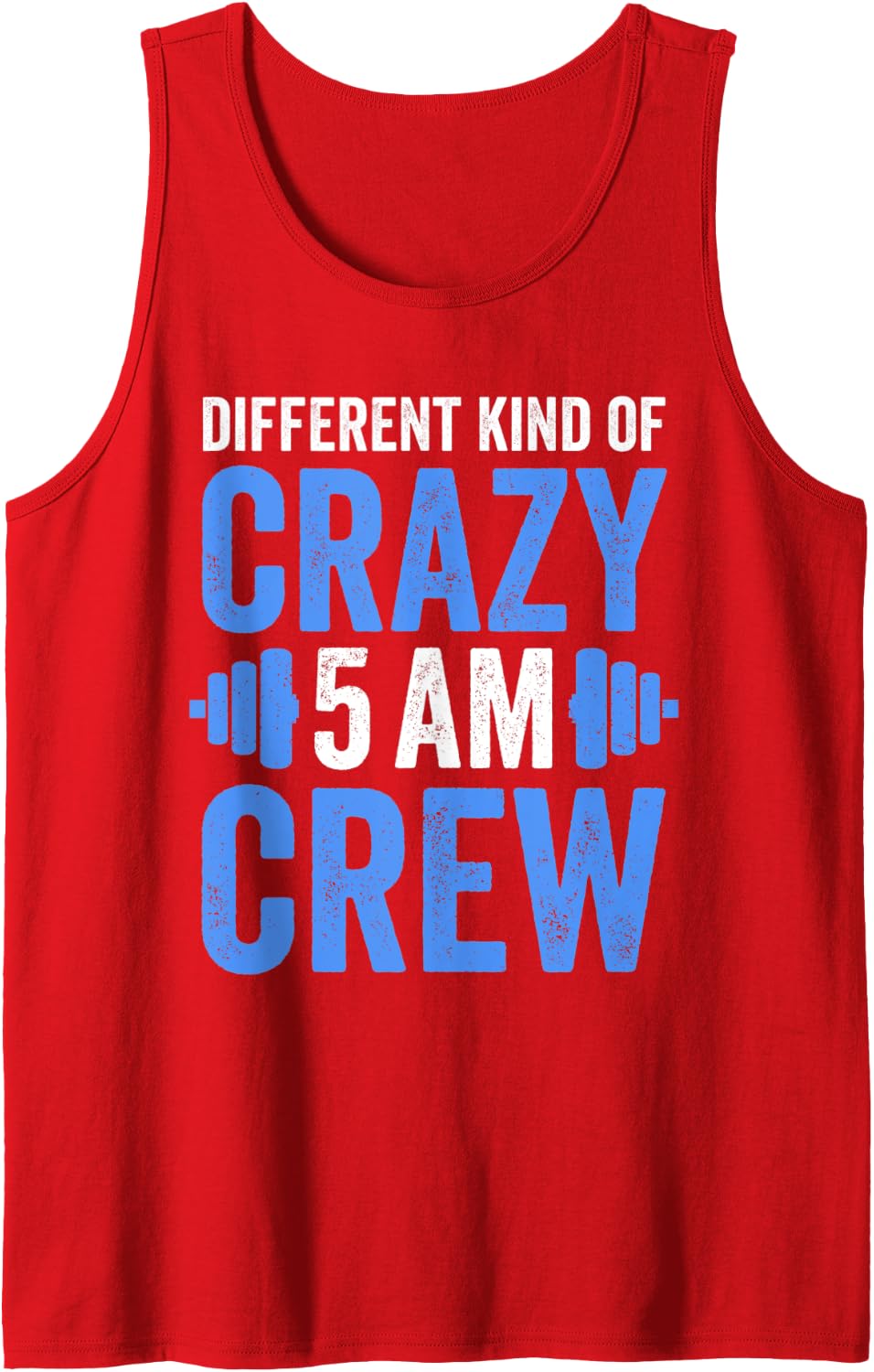 Workout Squad 5AM Crew Funny Gym Quote Tank Top - Red