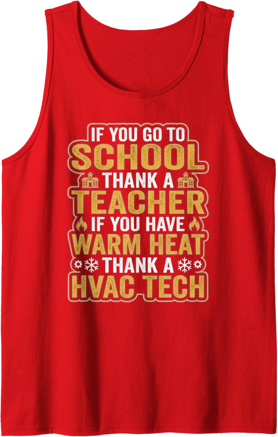 HVAC Technician School Heating Sleeveless Tank Top - Red