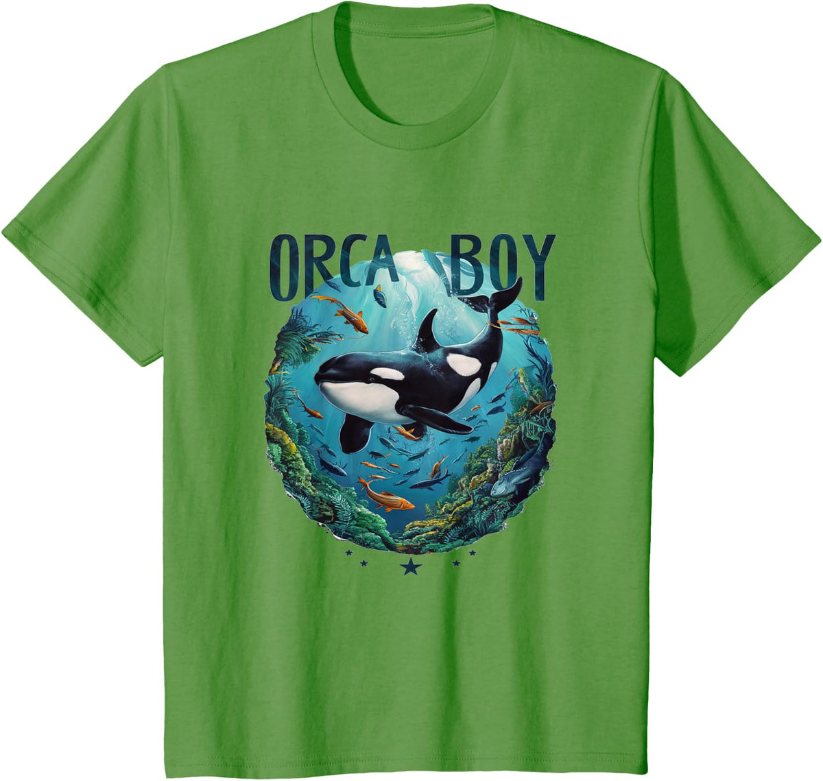 Orca Boy Whale T-Shirt - Grass Green