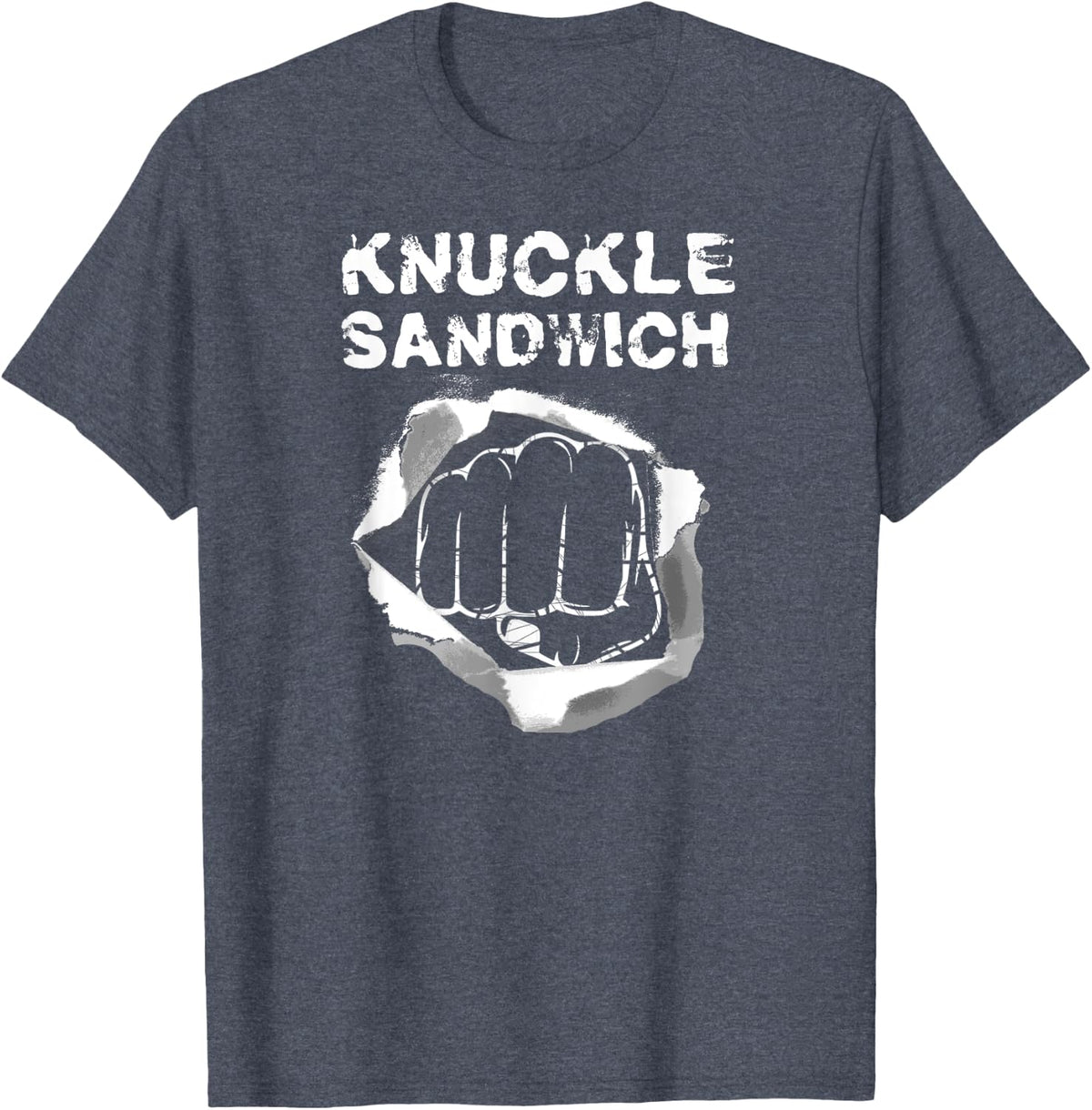 Boxing Fist Punch Knuckle Sandwich T-Shirt Boxer Fighter - Heather Blue
