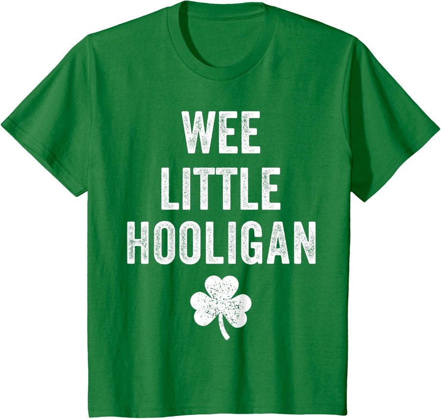 Wee Little Hooligan Toddler Boy St Patricks Day Irish Baby T-Shirt - Kelly Green