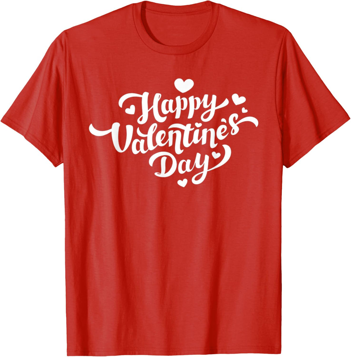 Happy Valentine's Day Typography Heart T-Shirt - Red
