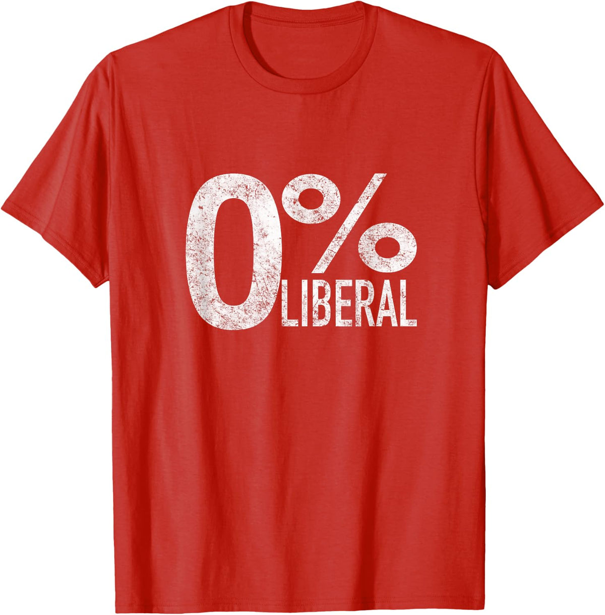 Conservative By Design Tee Company Anti Liberal Democrat Zero Percent Liberal Pro Trump T-Shirt, Men's Unisex Adult Black
