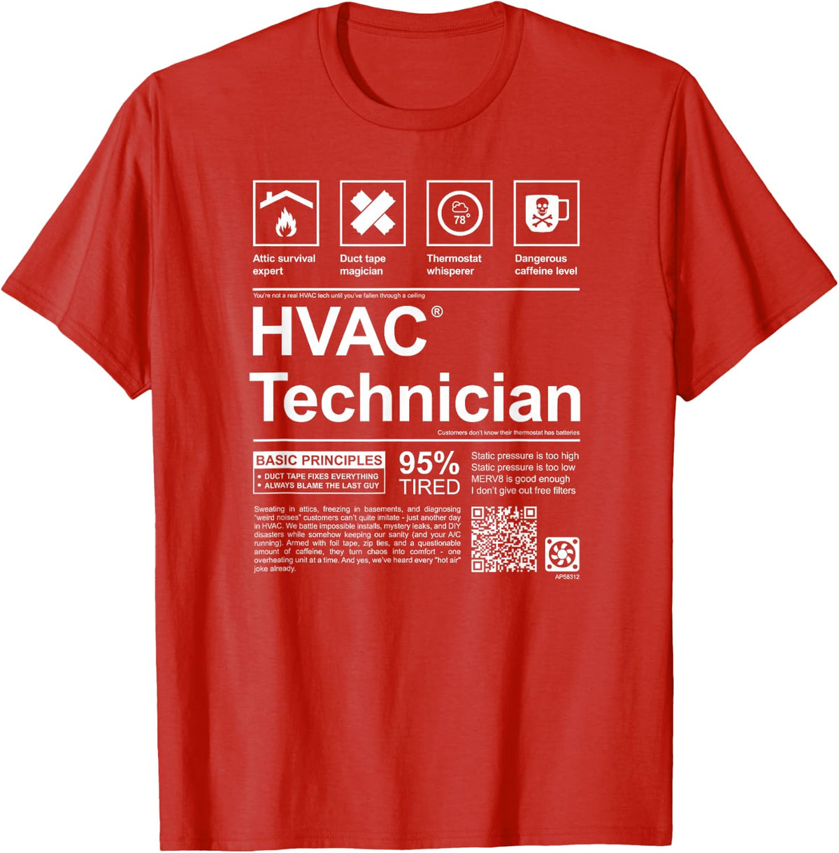 HVAC Funny Technician Life T-Shirt - Red