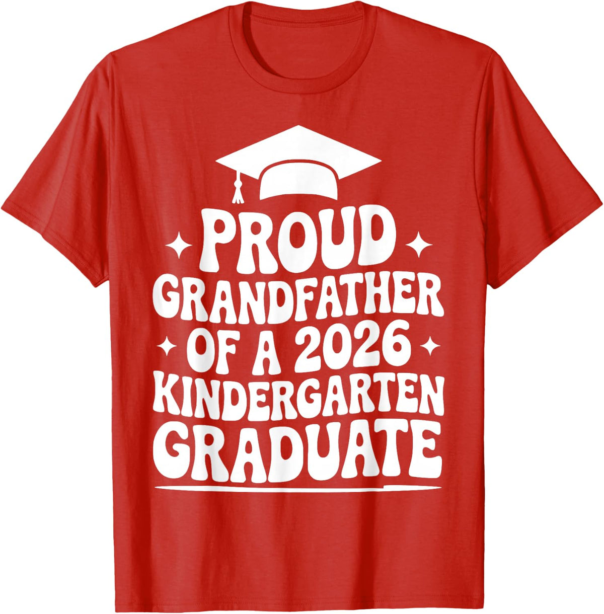 Proud Grandfather of a 2026 Kindergarten Graduate, Grandpa T-Shirt - Red