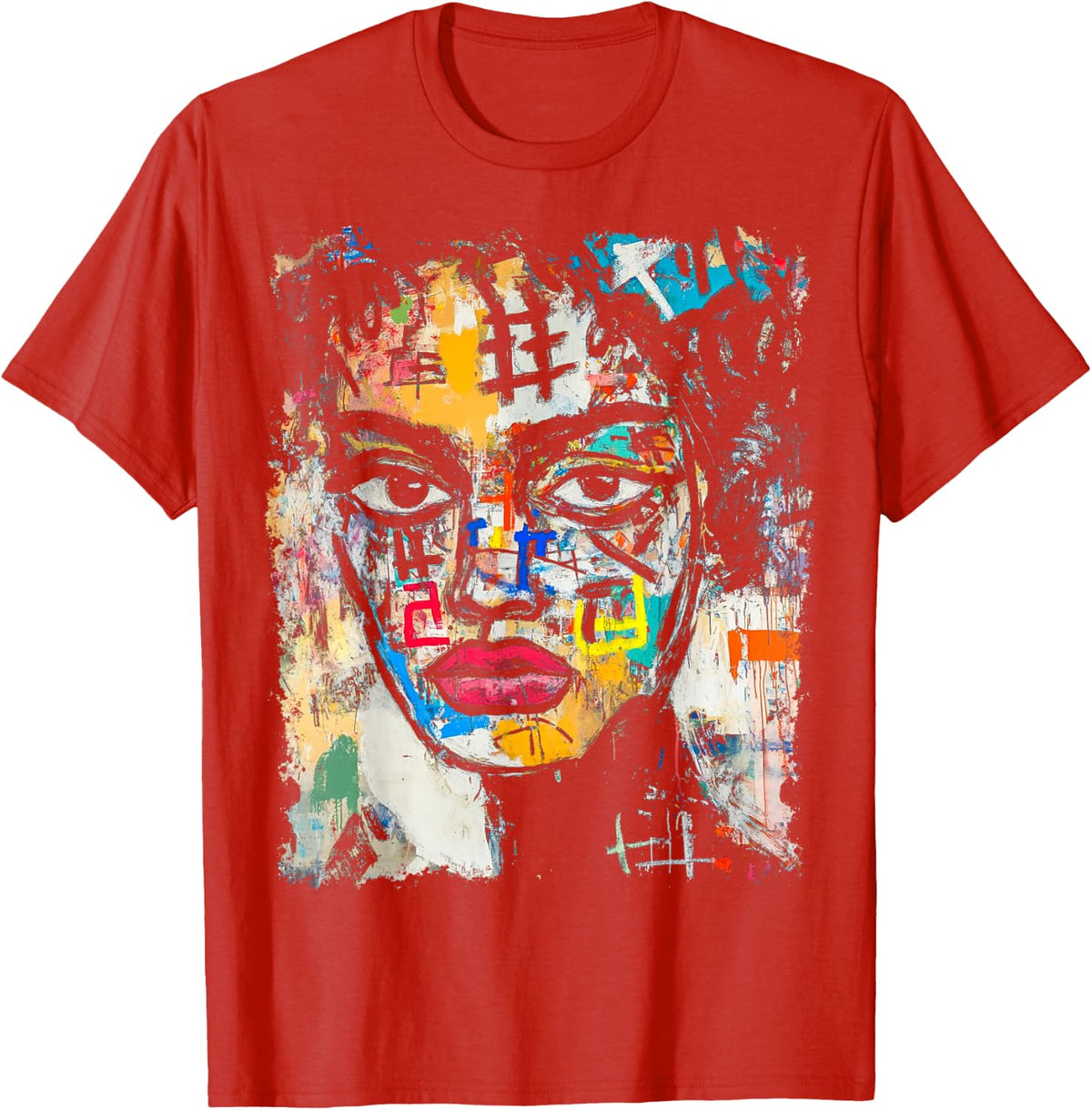Pop Art Style Women's 90s Graffiti T-Shirt - Red