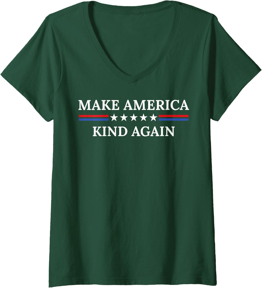 Women's Makes America Nice Again V-Neck T-Shirt - Dark Green