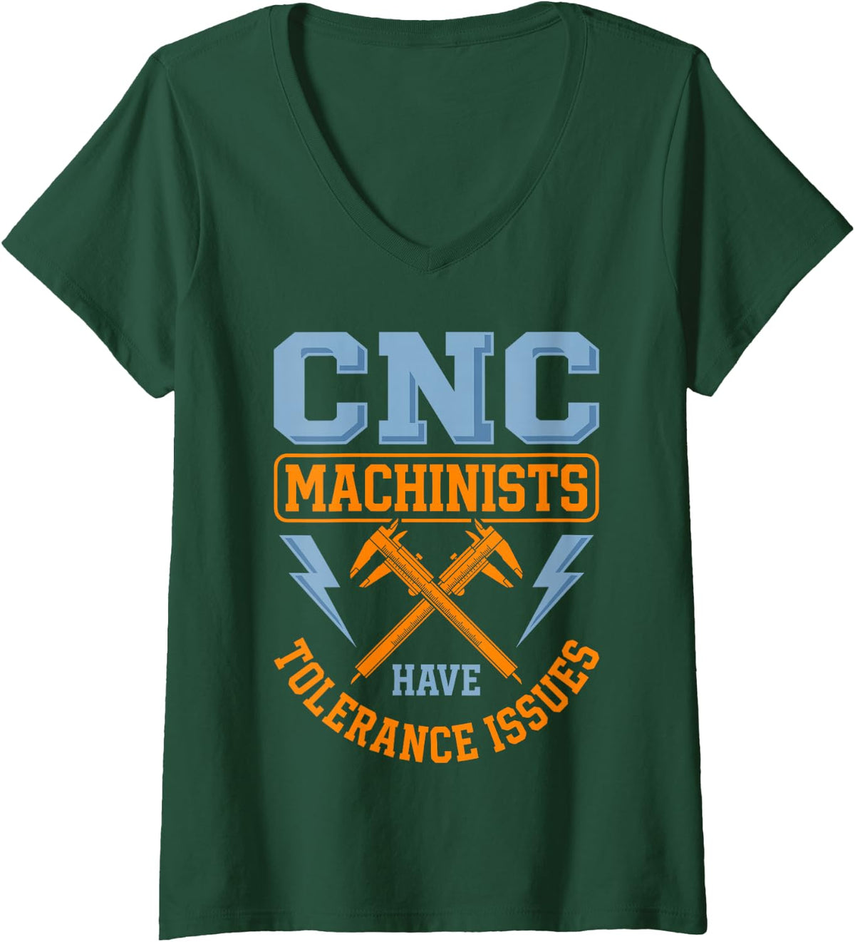 Women's Cool CNC Machinist Art for Men Women CNC Machine Machinist V-Neck T-Shirt - Dark Green