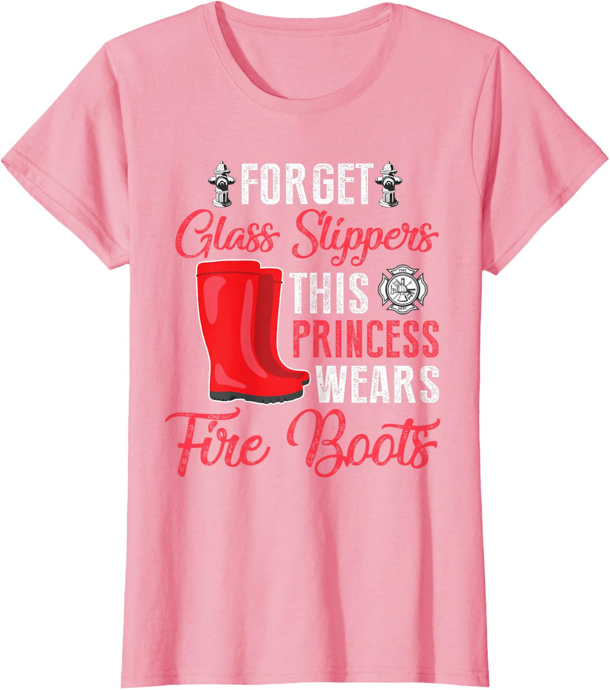 Womens Firefighter Female Fire Fighter Firefighting Mom T-Shirt - Pink