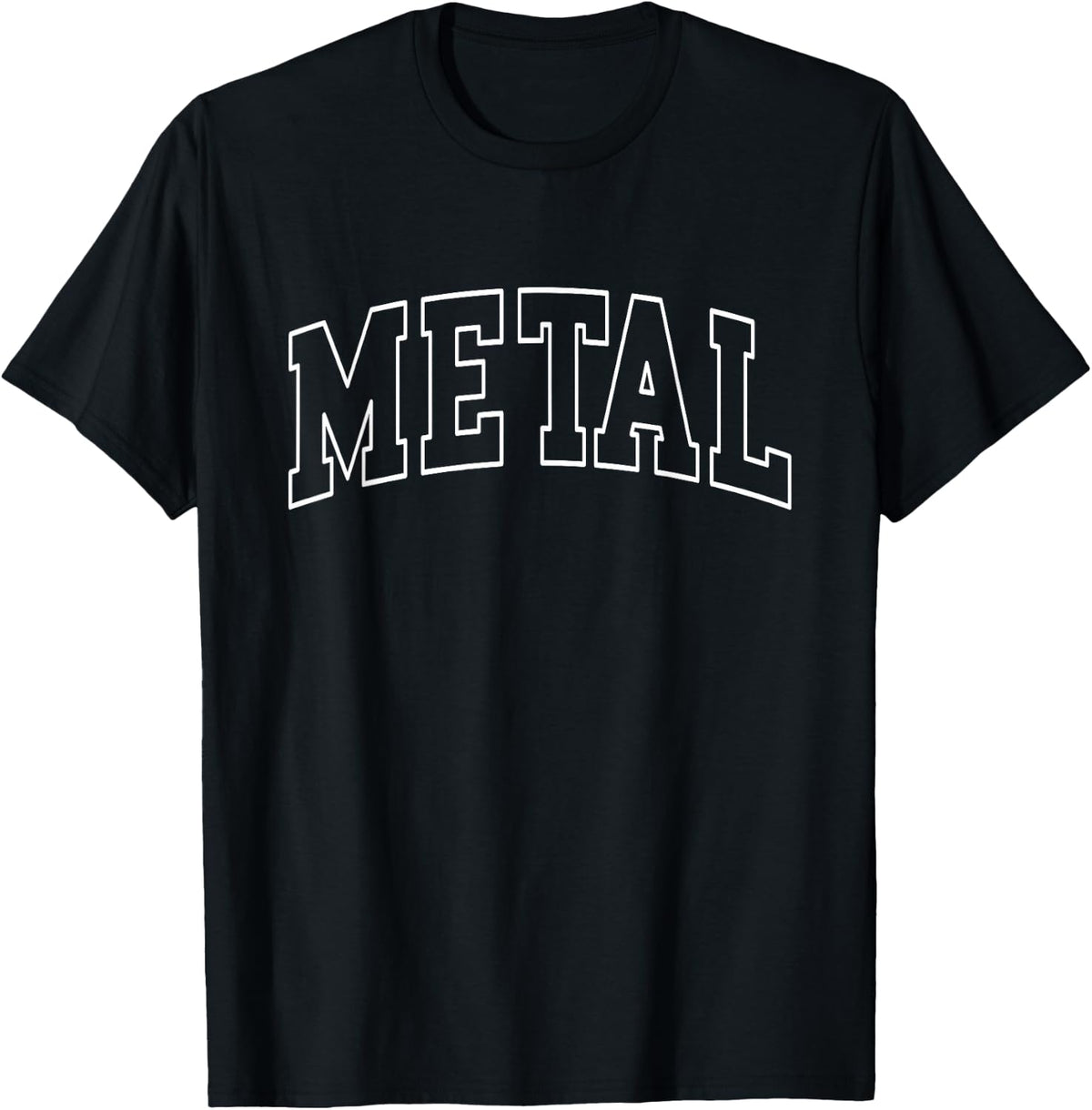 Metal Varsity College University School Campus T-Shirt - Black